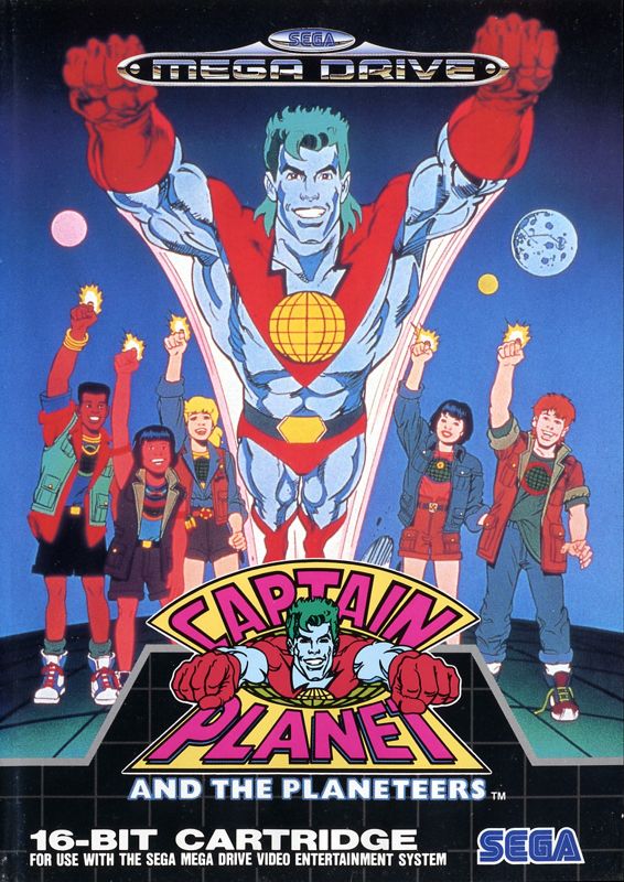 Captain Planet box art for Sega Mega Drive